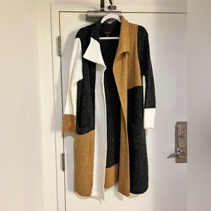 Oversized Long Colorblock Cardigan w/ pockets